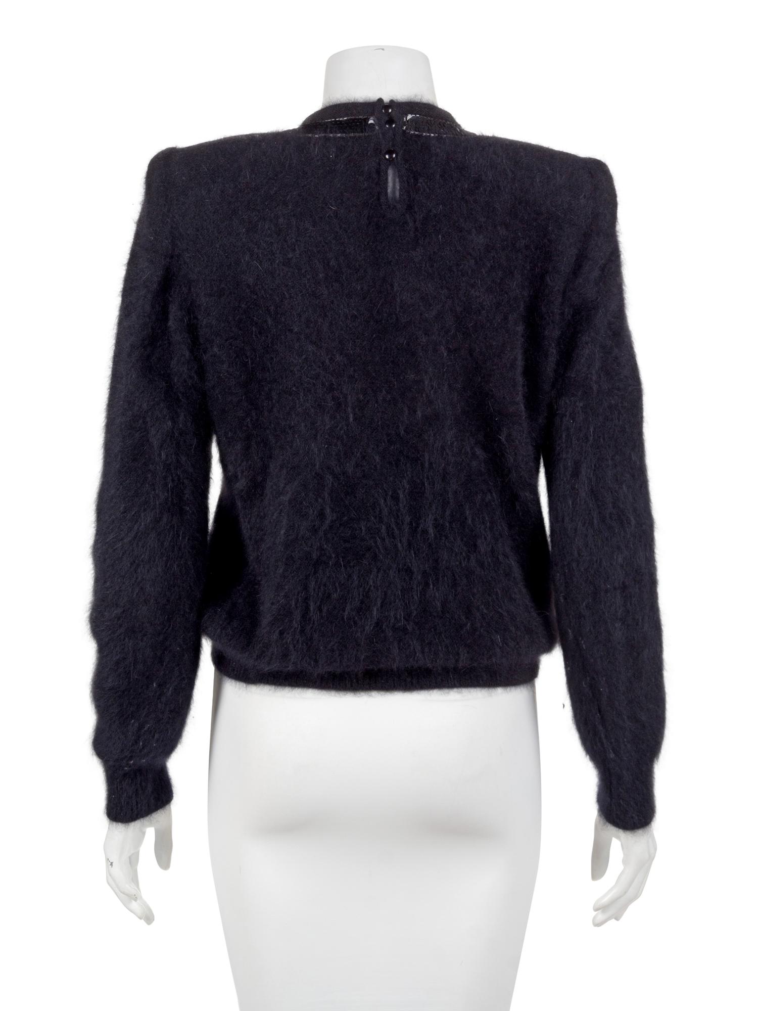 Gucci Black Angora Sweater, 1980s