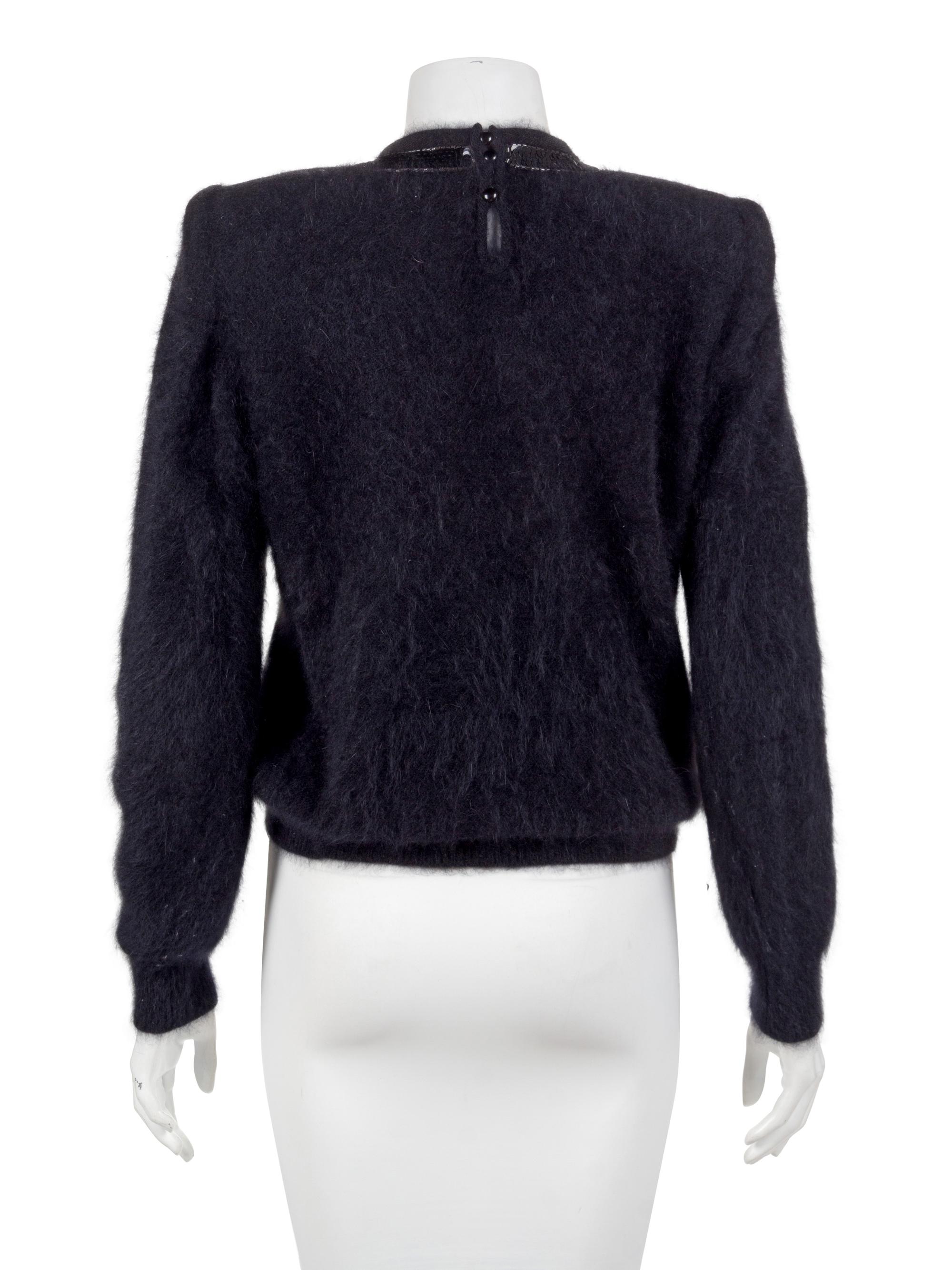 Gucci Black Angora Sweater, 1980s