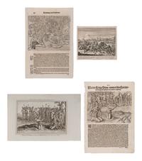 [EARLY AMERICA]. A group of 4 engraved prints depicting early views of the Americas, comprising: