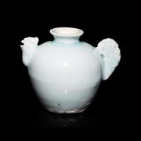 A Chinese Qingbai Glazed Chicken-Head Water Dropper, Yuan Dynasty — 元 影青釉雞首壺