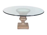A Neoclassical Style Silvered Rattan and Glass Center Table — 20TH CENTURY