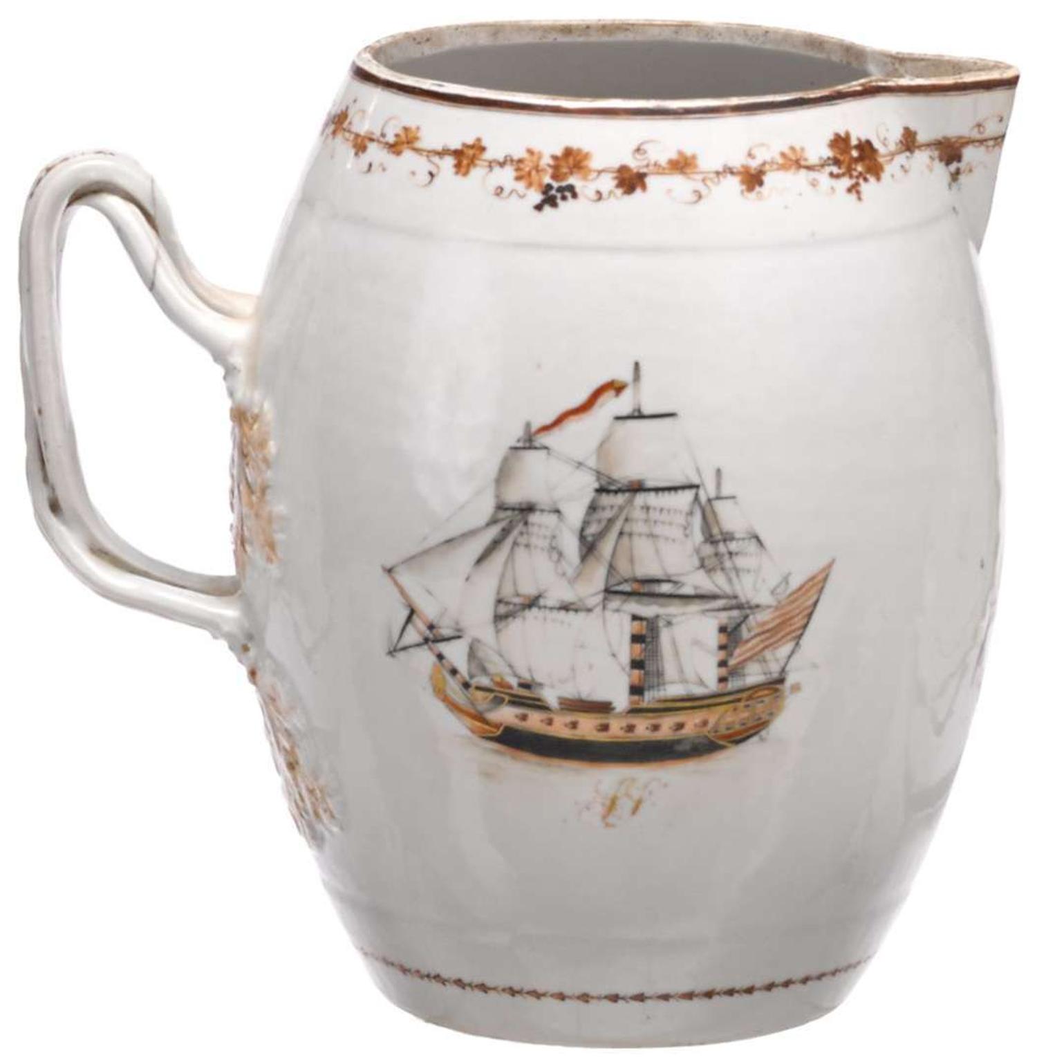 Chinese Export porcelain jug for the American market late 18th/early 19th century
