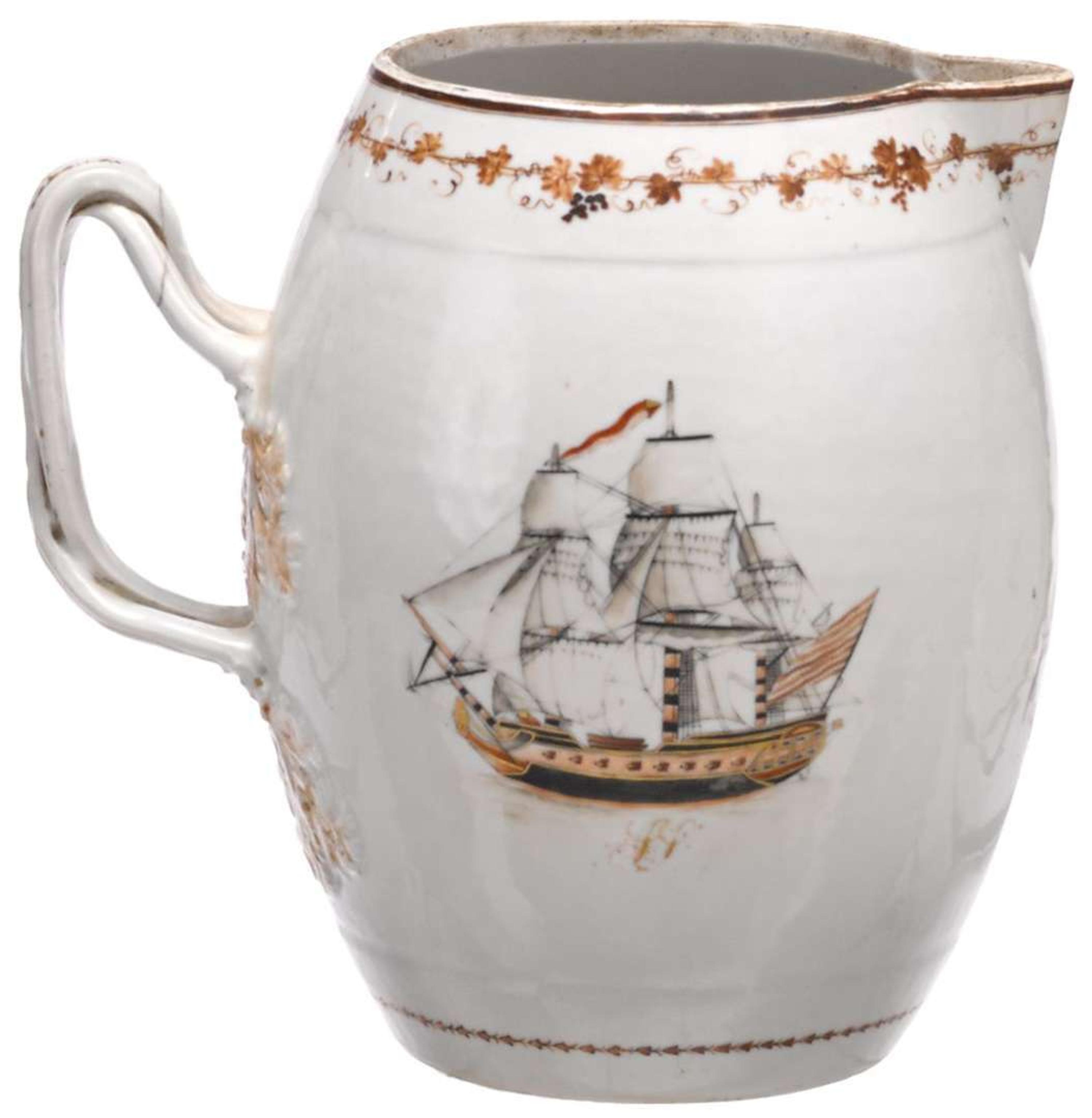 Chinese Export porcelain jug for the American market late 18th/early 19th century