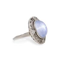 STAR SAPPHIRE AND DIAMOND RING