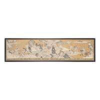 A Chinese Gold Ground Kesi Tapestry 'Warriors' Panel, Late 19th/Early 20th Century — 晚清/民國 緙絲刀馬圖鏡框一幅