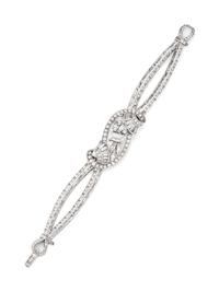 A Platinum and Diamond Bracelet,