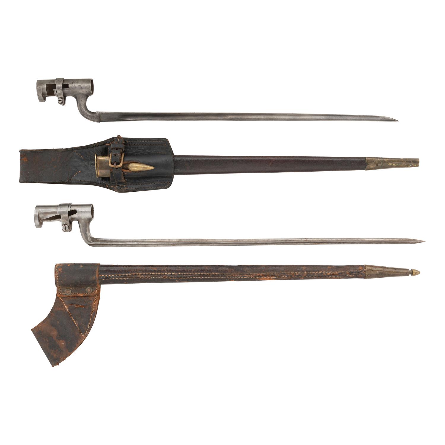 Lot of Two Civil War Import Bayonets with Scabbards