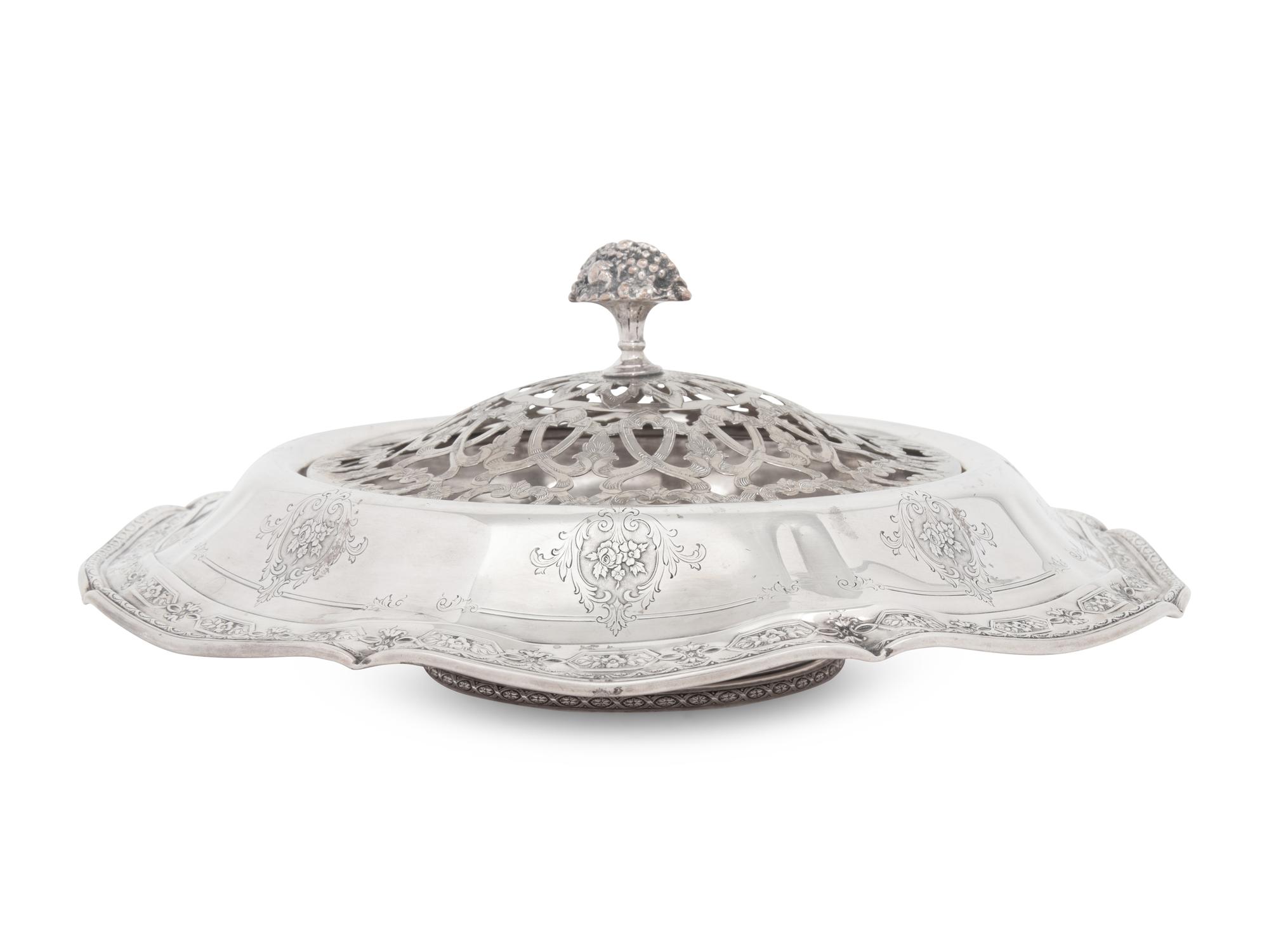 An American Silver Centerpiece Bowl and Associated Flower Frog