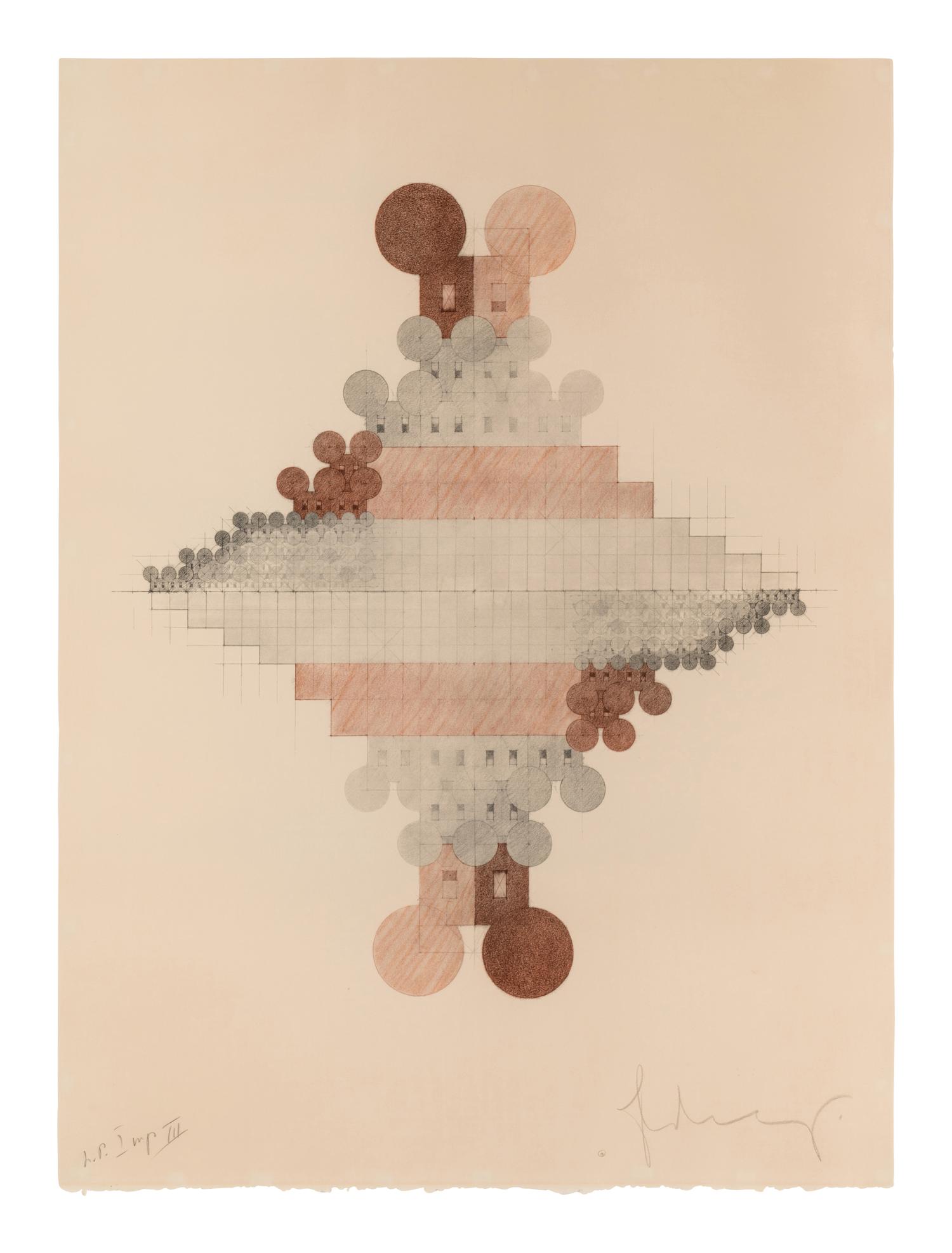 Geometric Mouse Pyramid as an image of the Electoral System, Doubled, 1976
