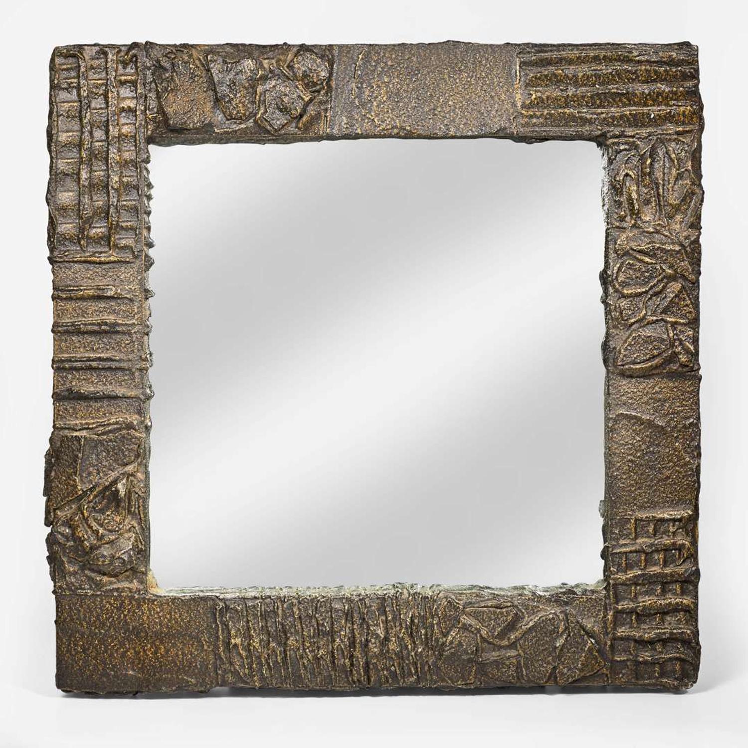 Paul Evans (American, 1932-1984) Sculpted Bronze Wall Mirror, USA, 1971