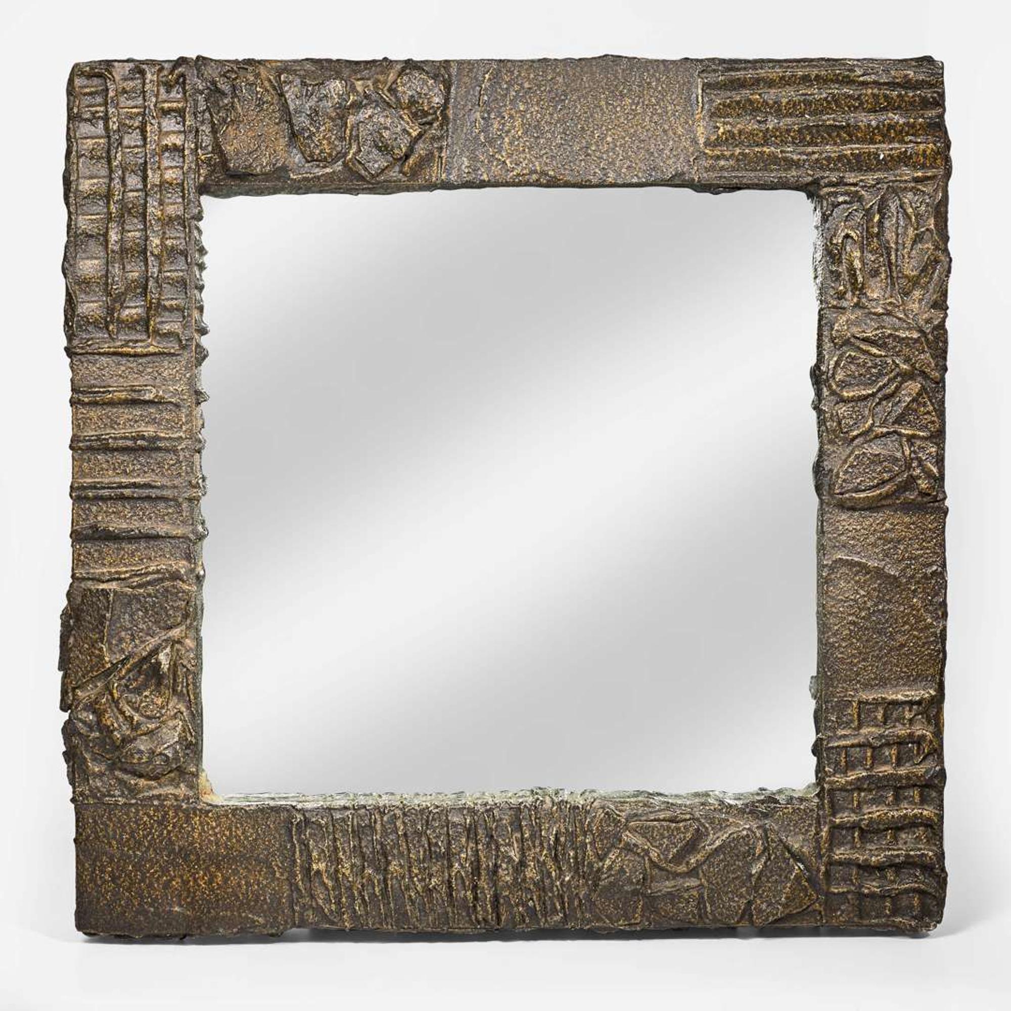 Paul Evans (American, 1932-1984) Sculpted Bronze Wall Mirror, USA, 1971