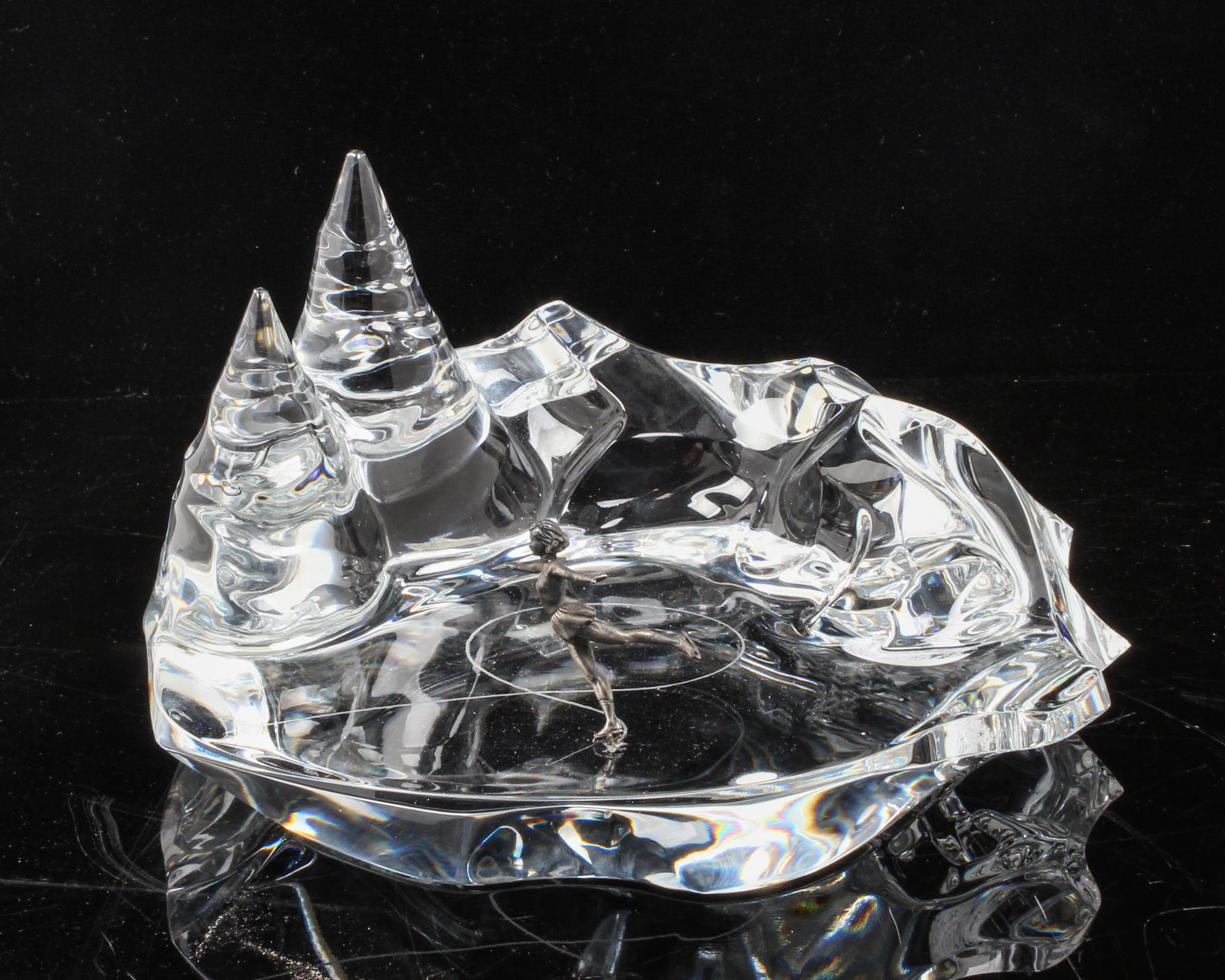 A Baccarat Glass Sculpture, Peter Yuram, 1978 Height 5 x width 8 1/2 inches.