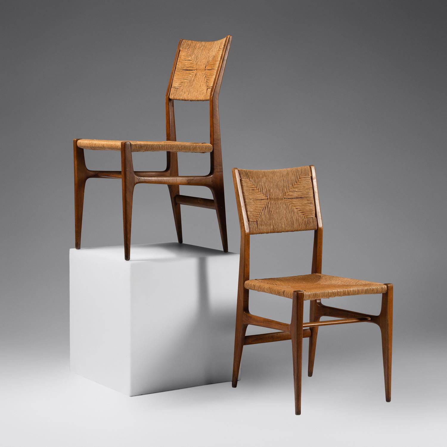 Pair of Leggera Hardwood Side Chairs, designed 1952 Cassina, Italy
