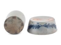 A Cobalt Decorated Stoneware Jar and Bowl