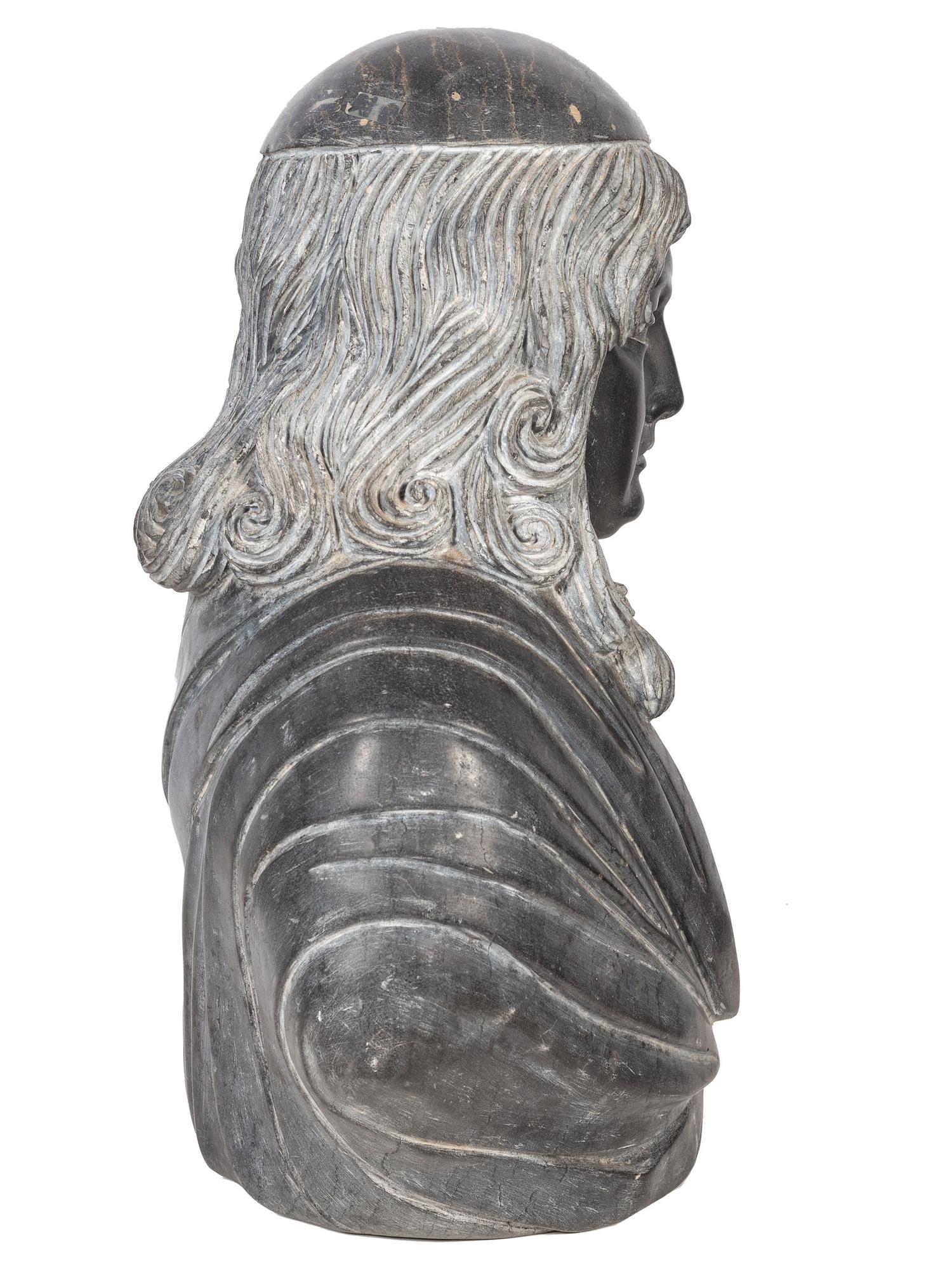 A Carved Stone Portrait Bust