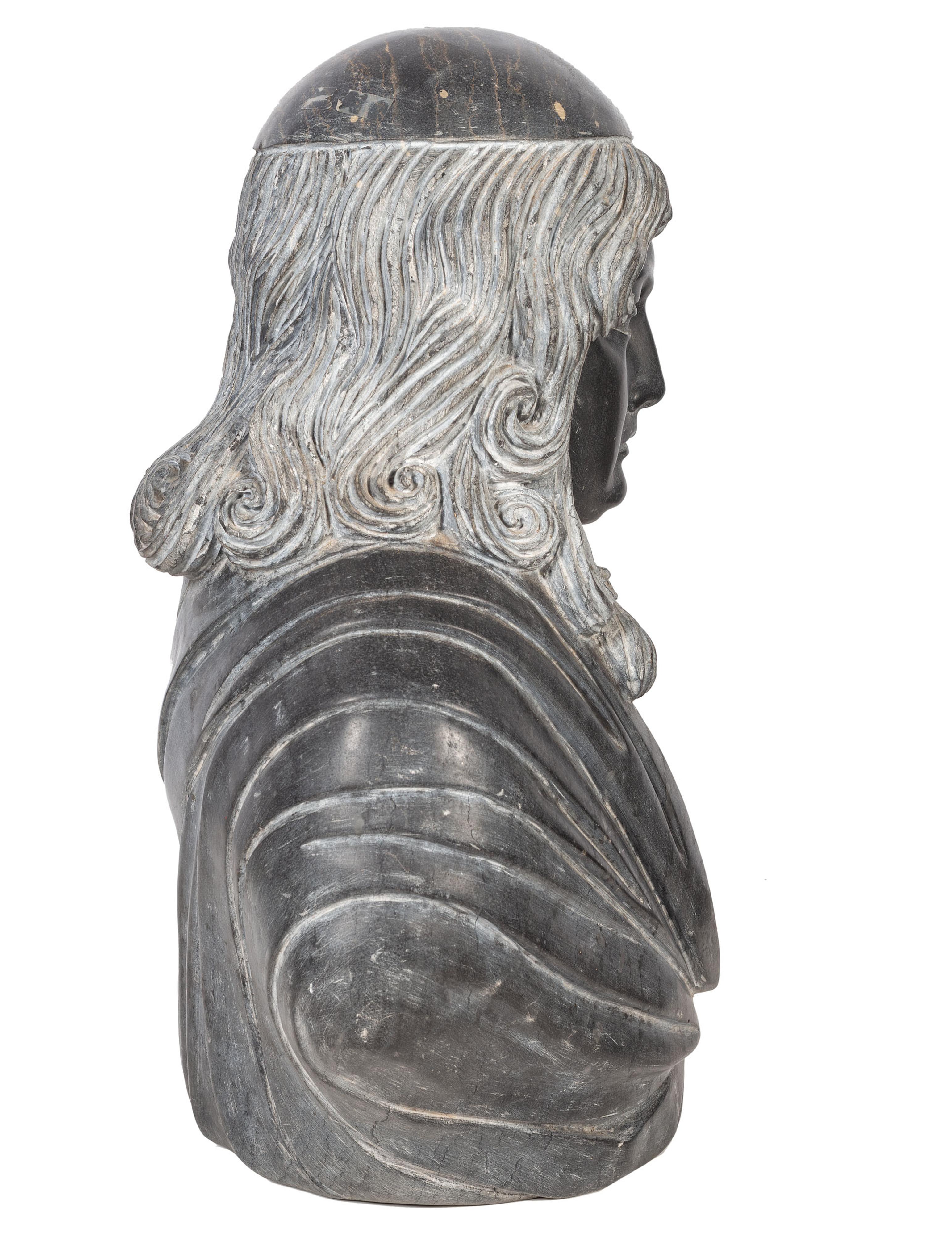 A Carved Stone Portrait Bust
