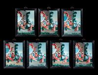 Seven Chinese Reverse Glass Paintings