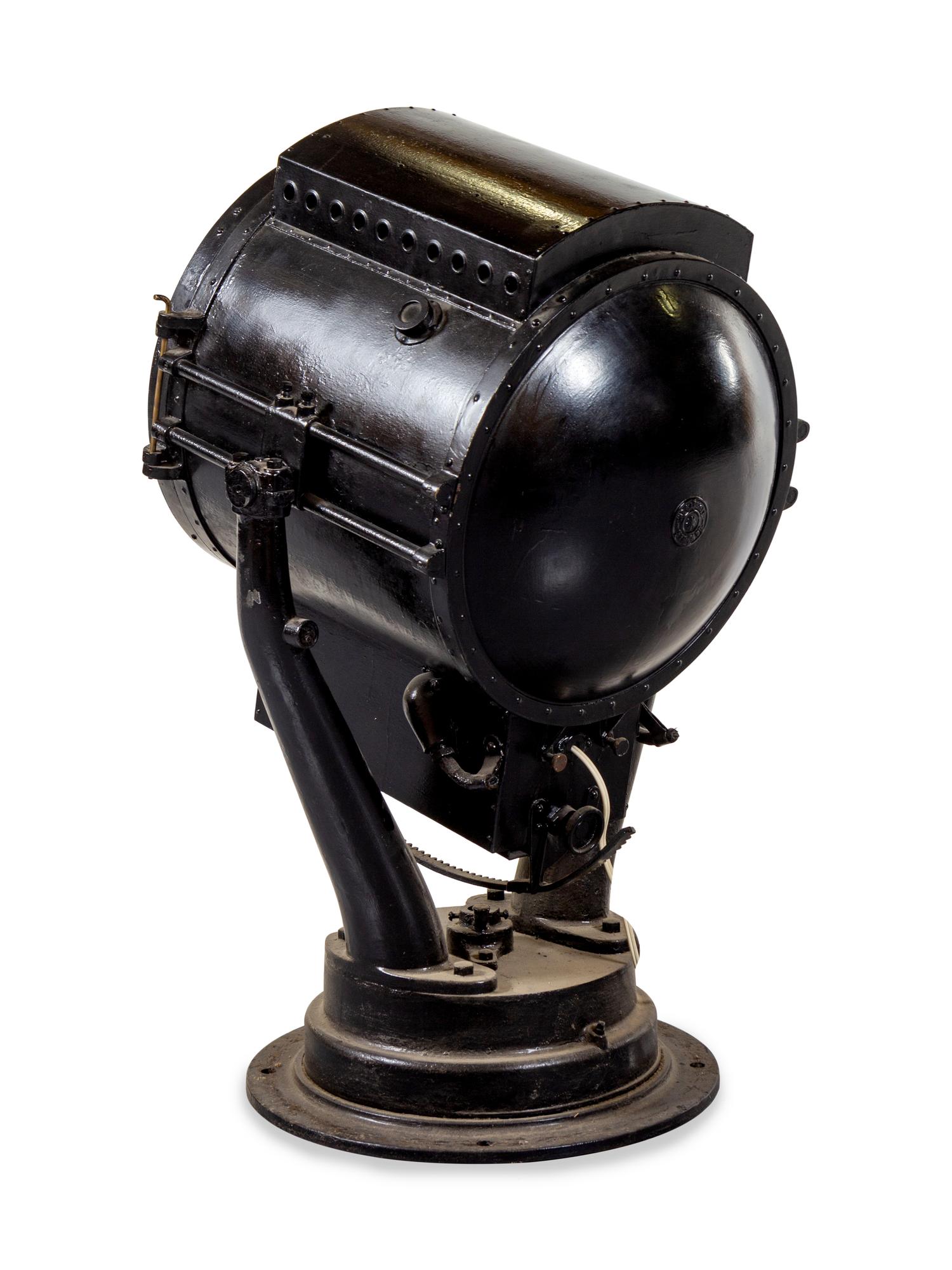 An American Painted Metal Paddle-Wheel Boat Search Light