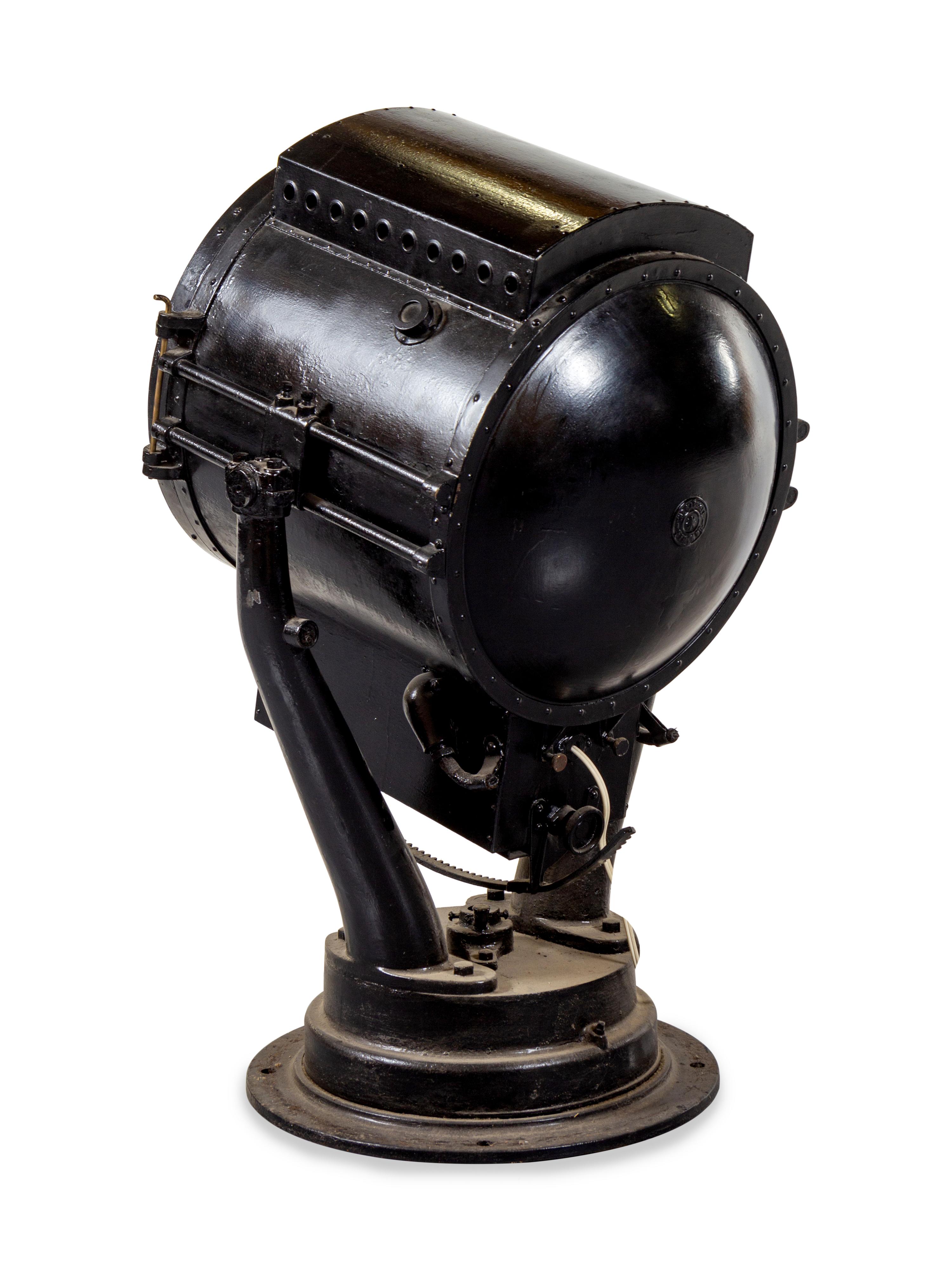 An American Painted Metal Paddle-Wheel Boat Search Light