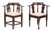 Two Georgian Style Mahogany Corner Chairs — EARLY 20TH CENTURY