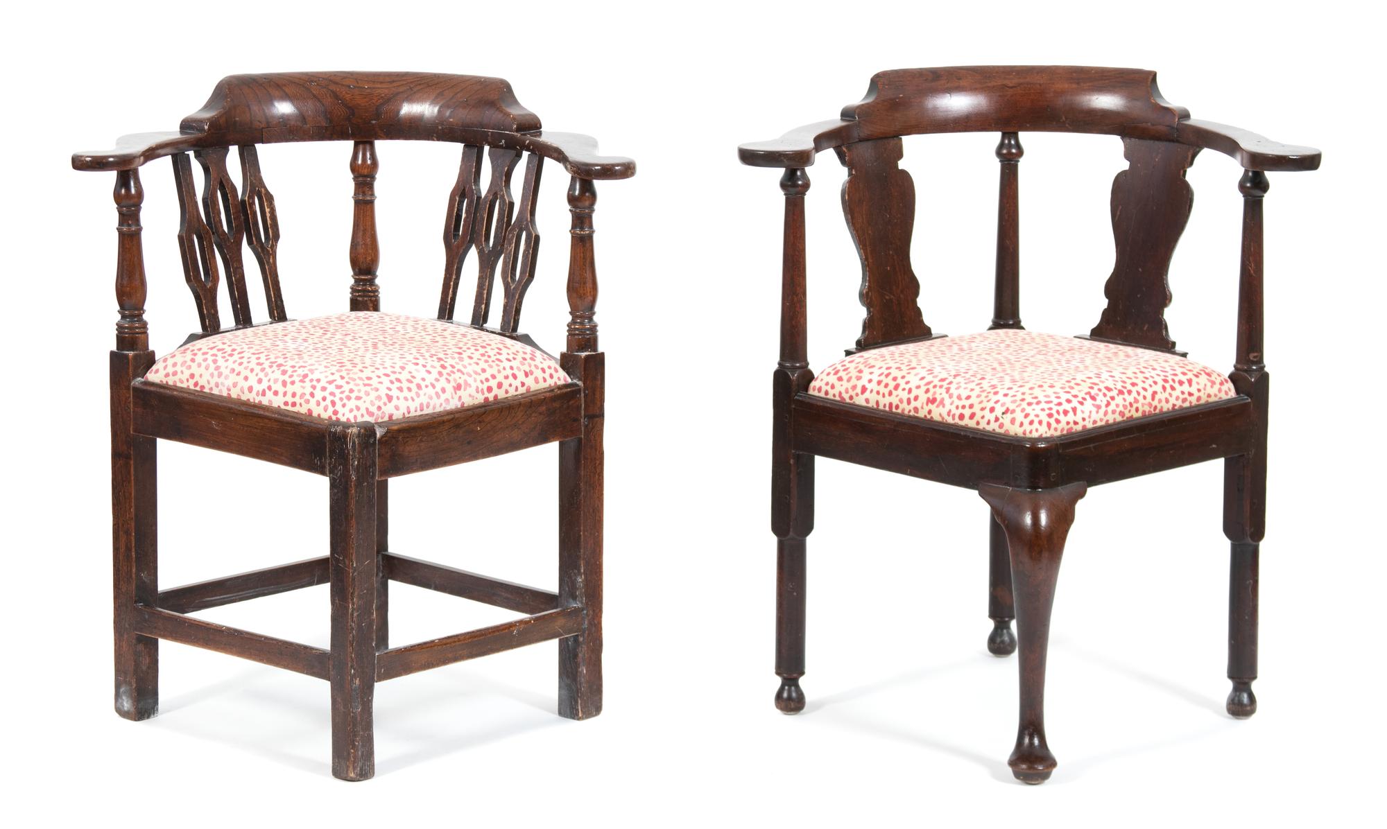 Two Georgian Style Mahogany Corner Chairs — EARLY 20TH CENTURY