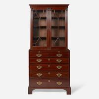 A George III mahogany step-back secretary bookcase late 18th century