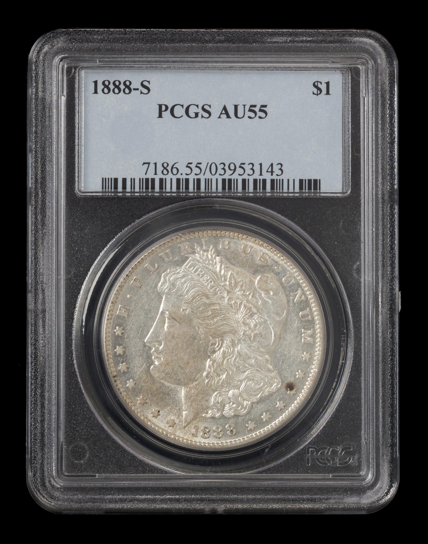A United States 1888-S Morgan Silver Dollar Coin