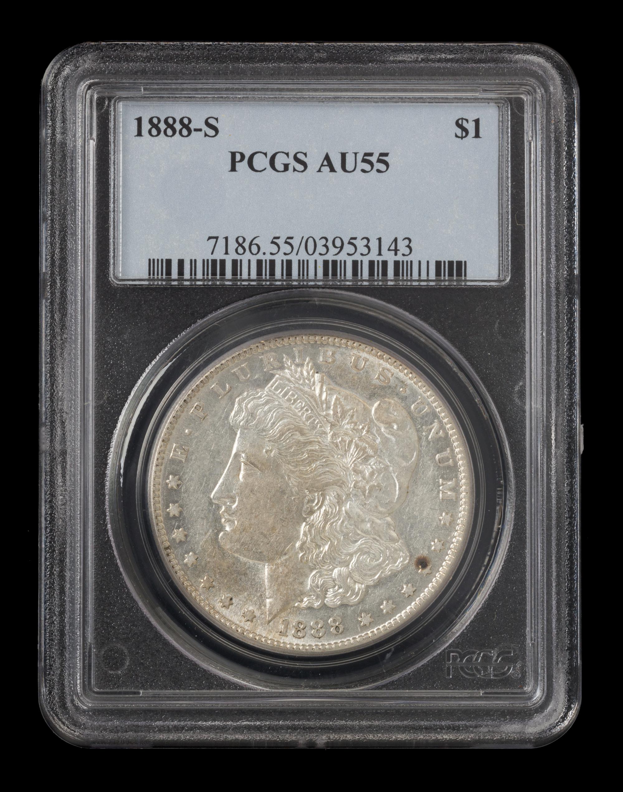 A United States 1888-S Morgan Silver Dollar Coin