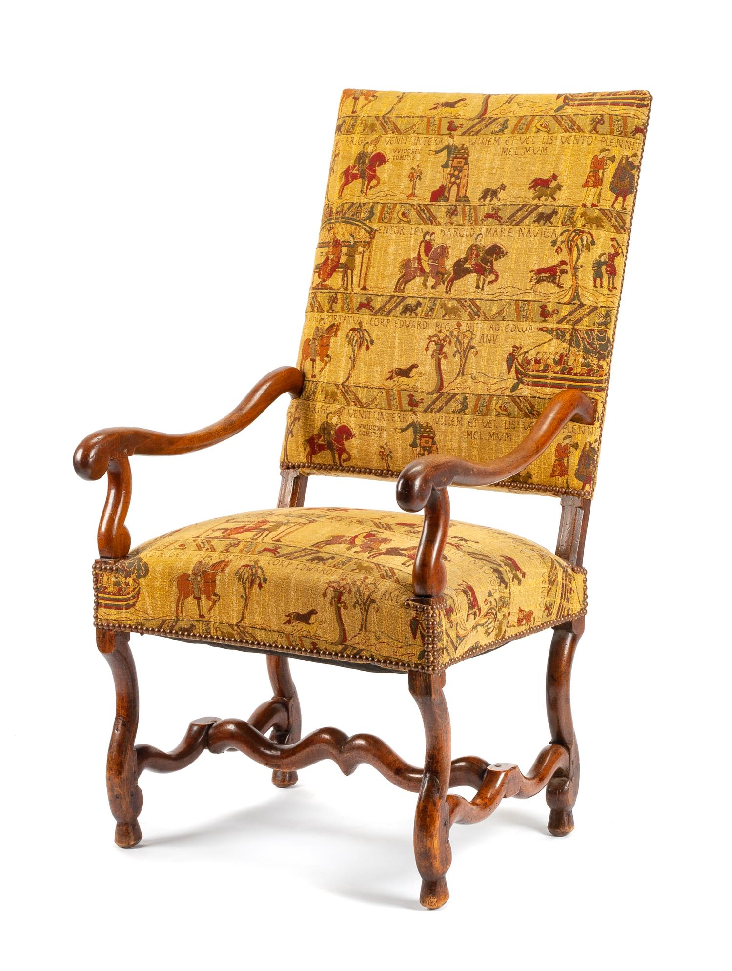 A French Walnut Armchair Height 47 inches. — 18TH/19TH CENTURY