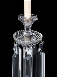 A Pair of Cut Glass Candlesticks Mounted as Lamps