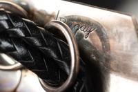 Sterling Silver Tufa Cast Bolo Tie, with 14K Gold Accents