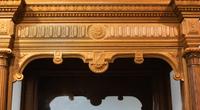 A Carved Oak Vintage Ticket Box Window