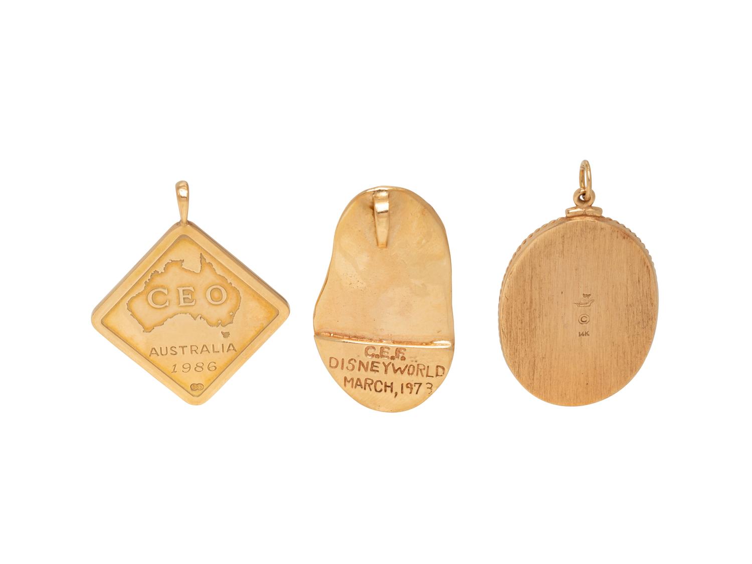 COLLECTION OF YELLOW GOLD CHARMS