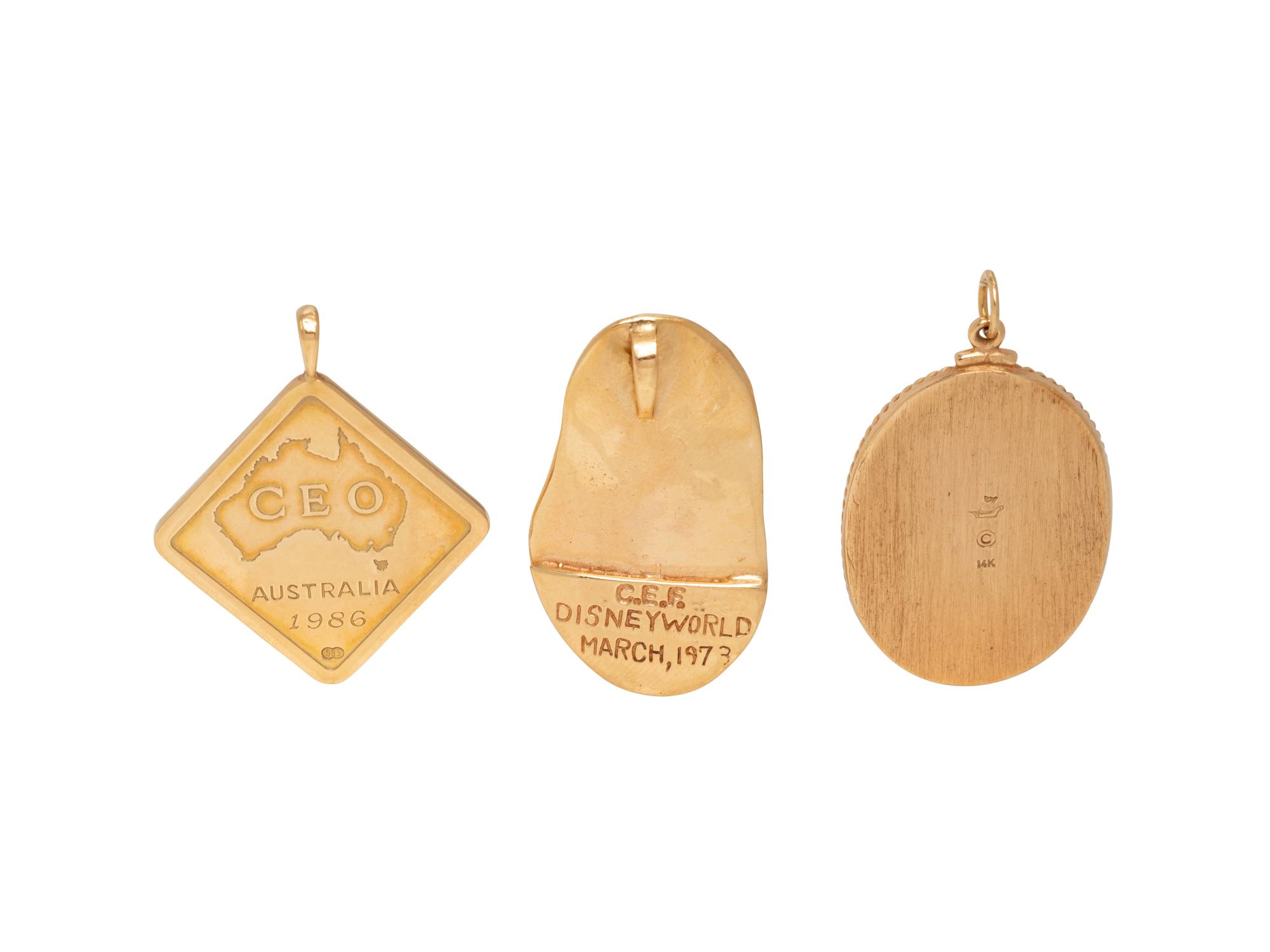 COLLECTION OF YELLOW GOLD CHARMS