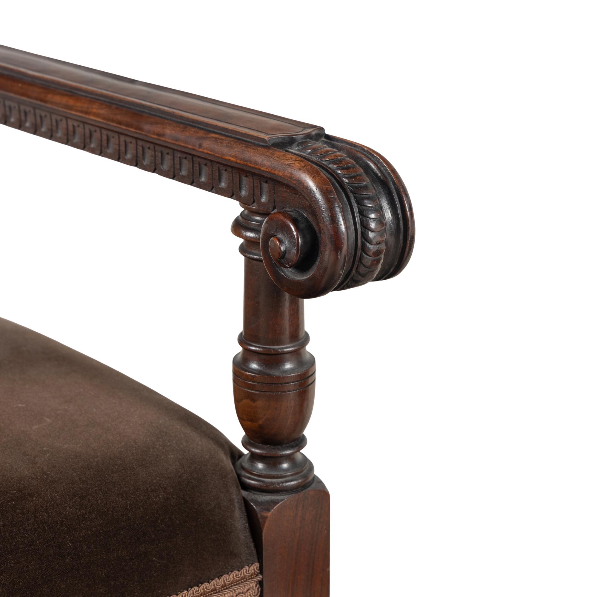 A Set of Twelve Spanish Baroque Style Walnut and Leather Dining Chairs