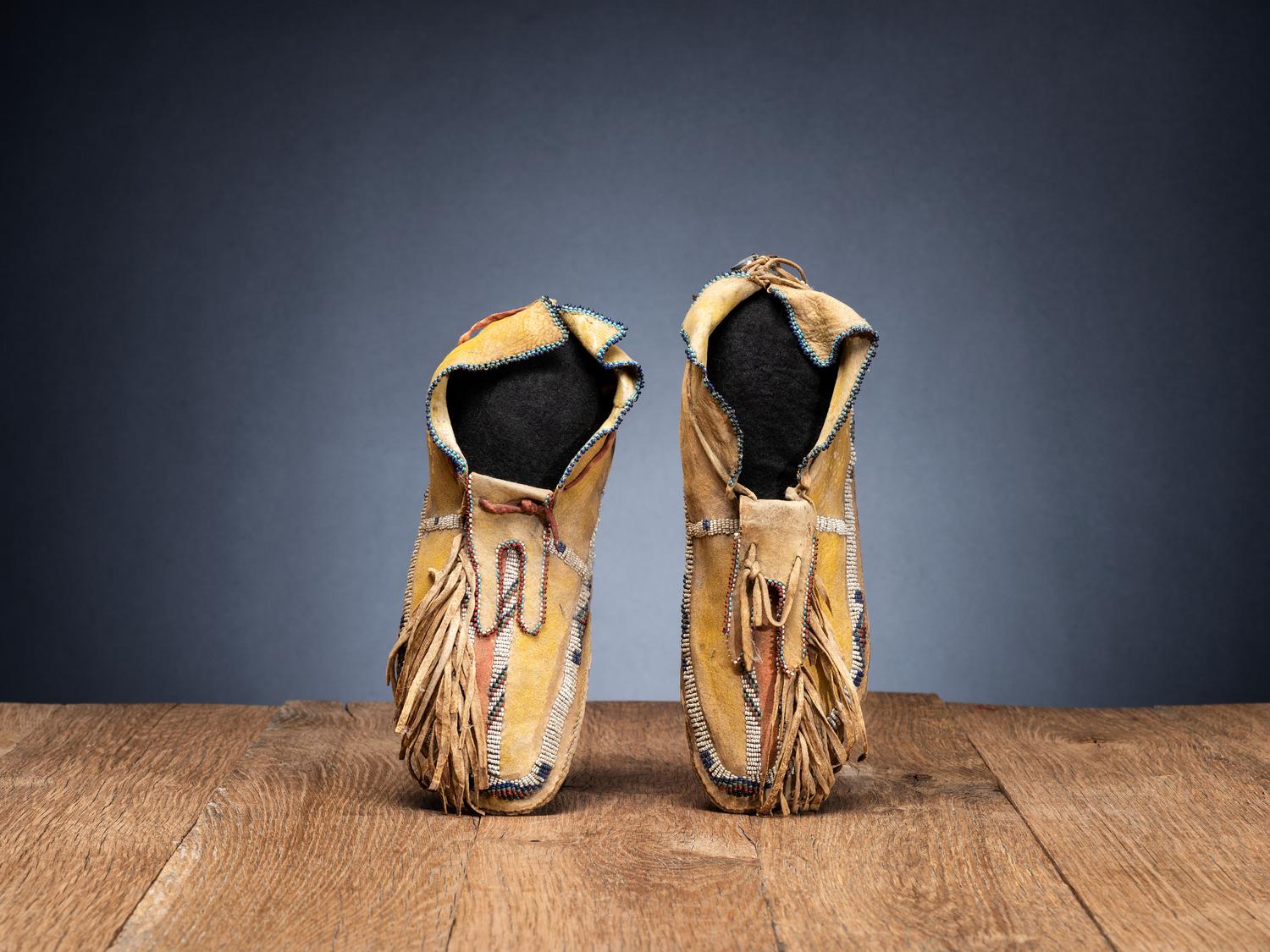 Kiowa Beaded Hide Moccasins
