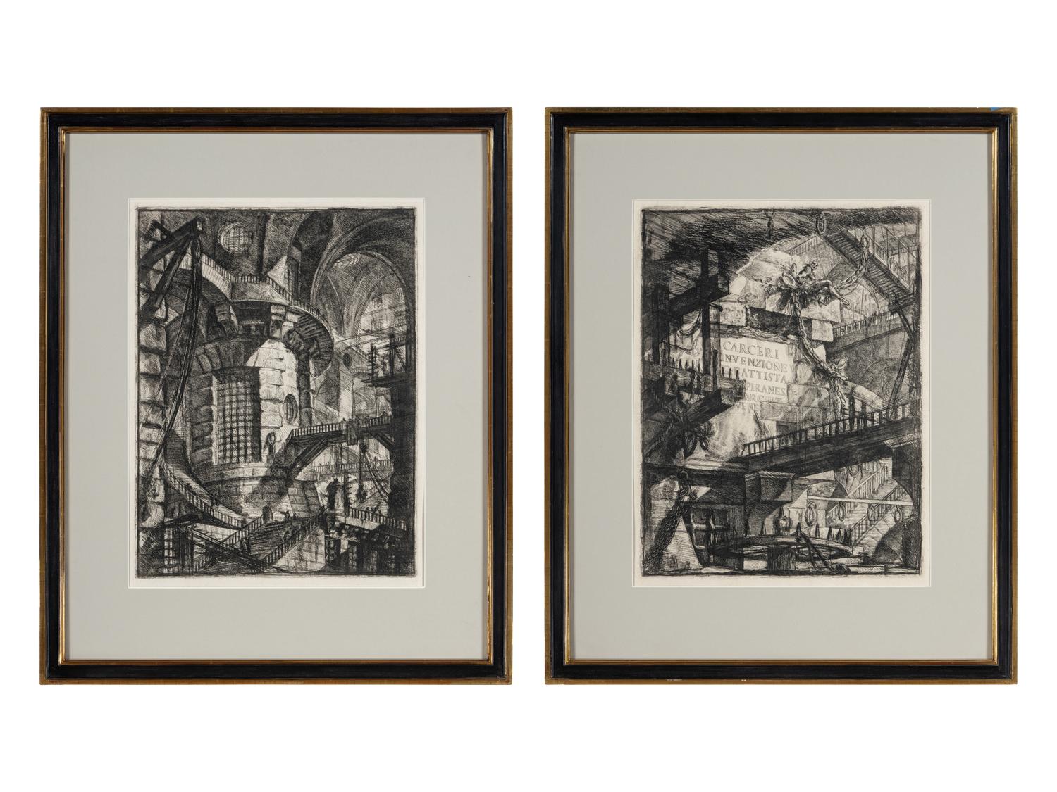 Plate I and Plate III from Carceri d'Invenzione