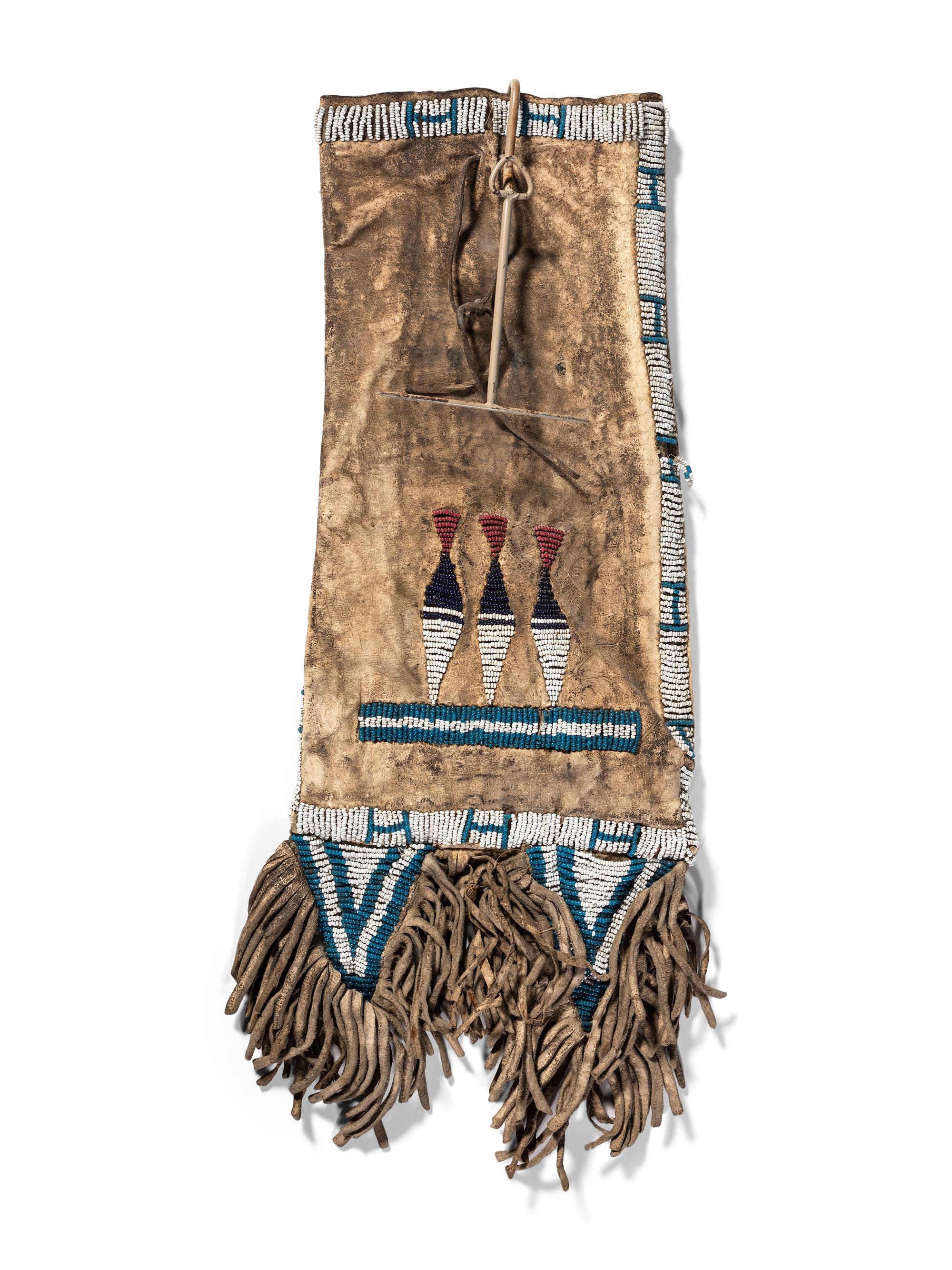 Sioux Beaded Hide Tobacco Bag, with Documentation