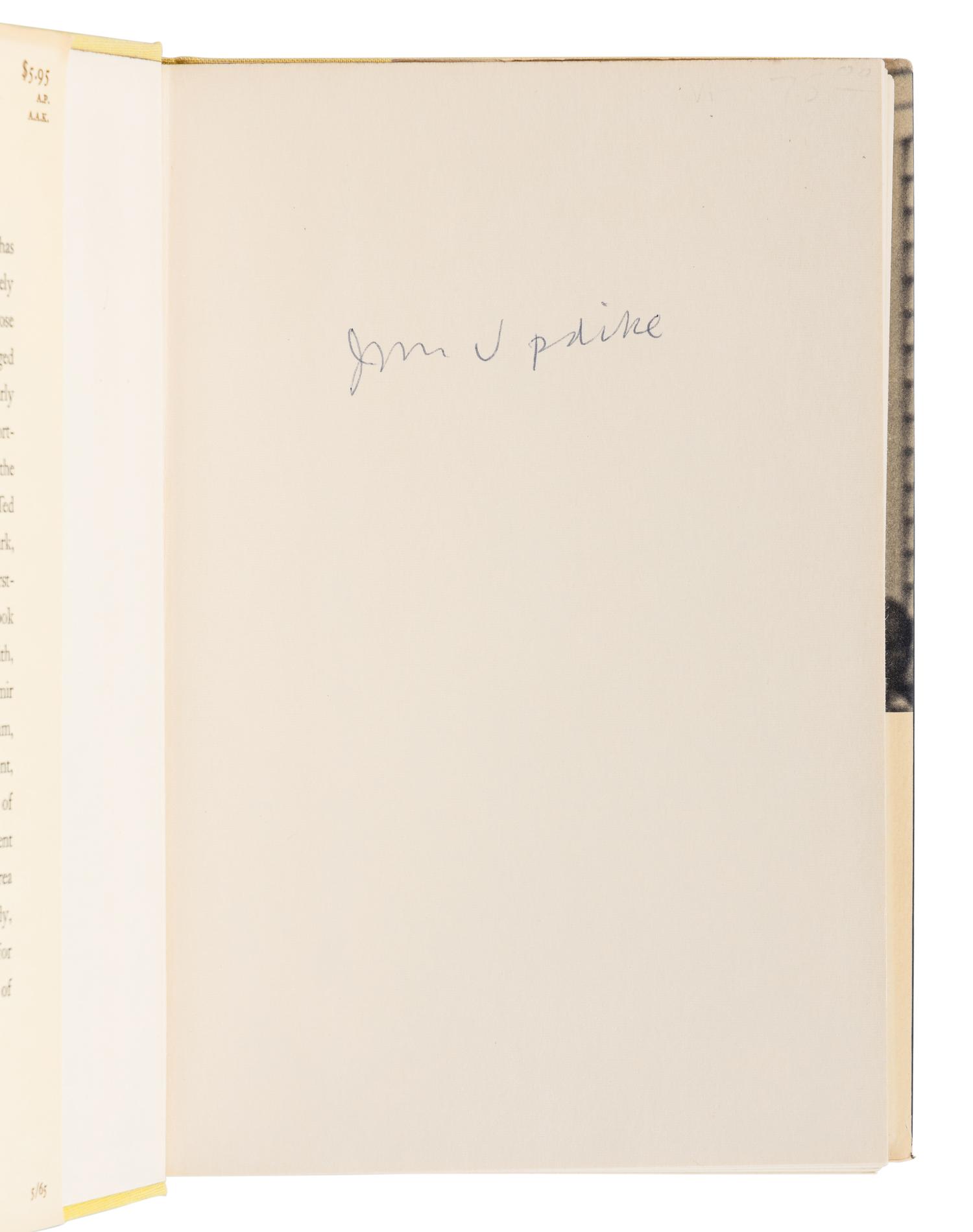 UPDIKE, John (1932-2009). A group of 19 FIRST EDITIONS of Updike’s works, MANY SIGNED, comprising: