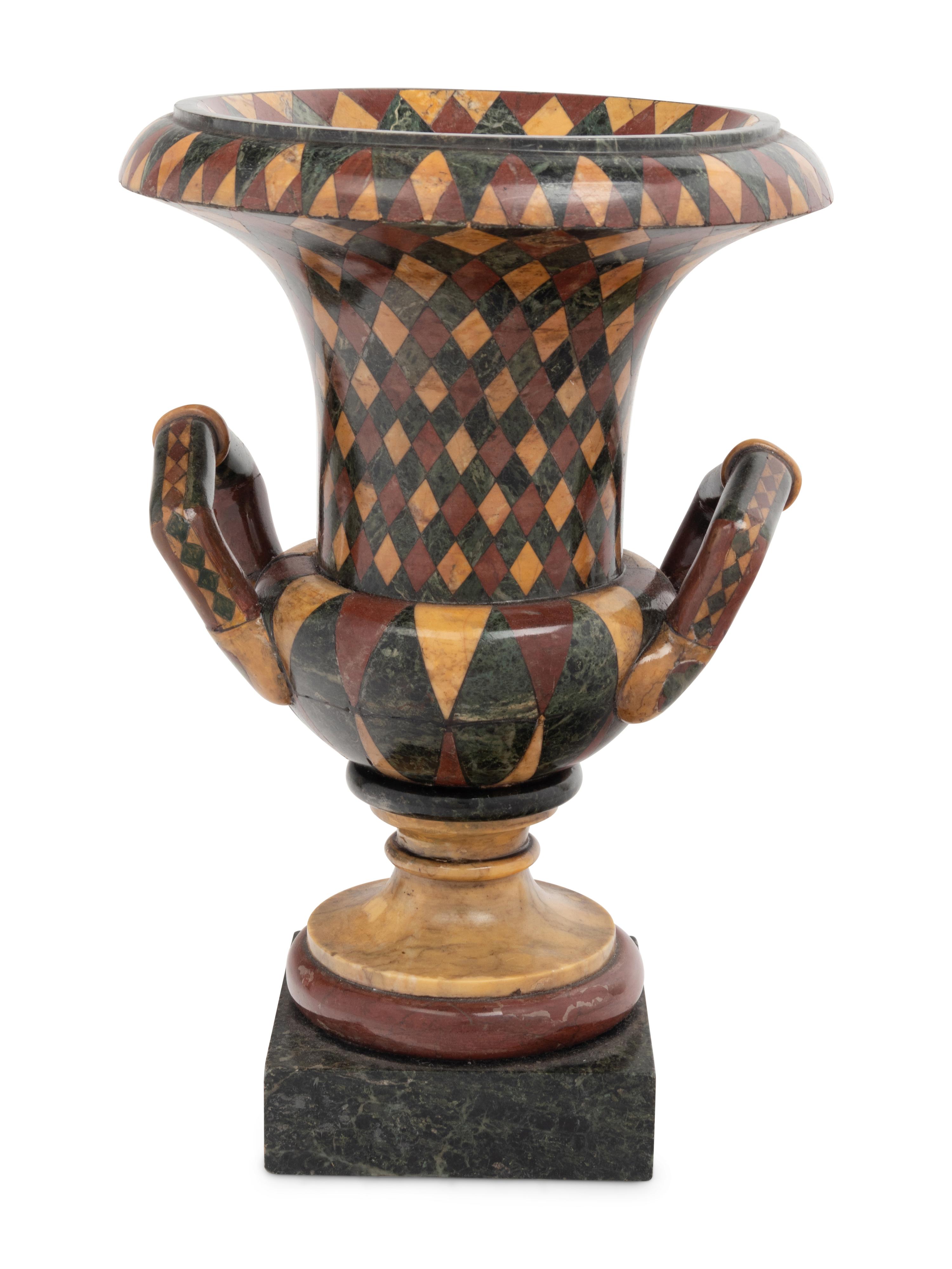 A Grand Tour Marble Mosaic Campagna Vase