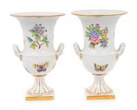 A Pair of Herend Queen Victoria Porcelain Vases