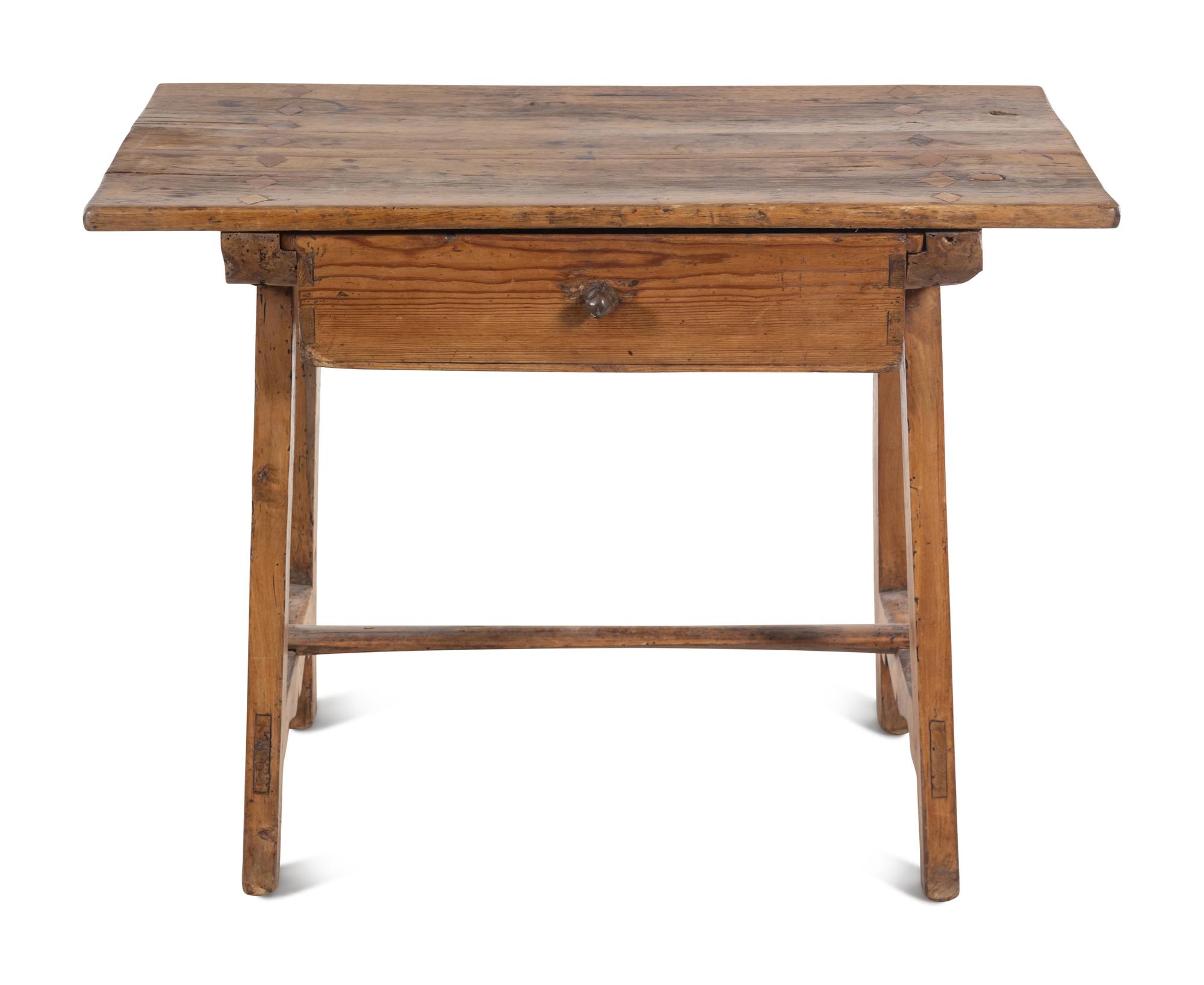 A Primitive Pine Trestle Table