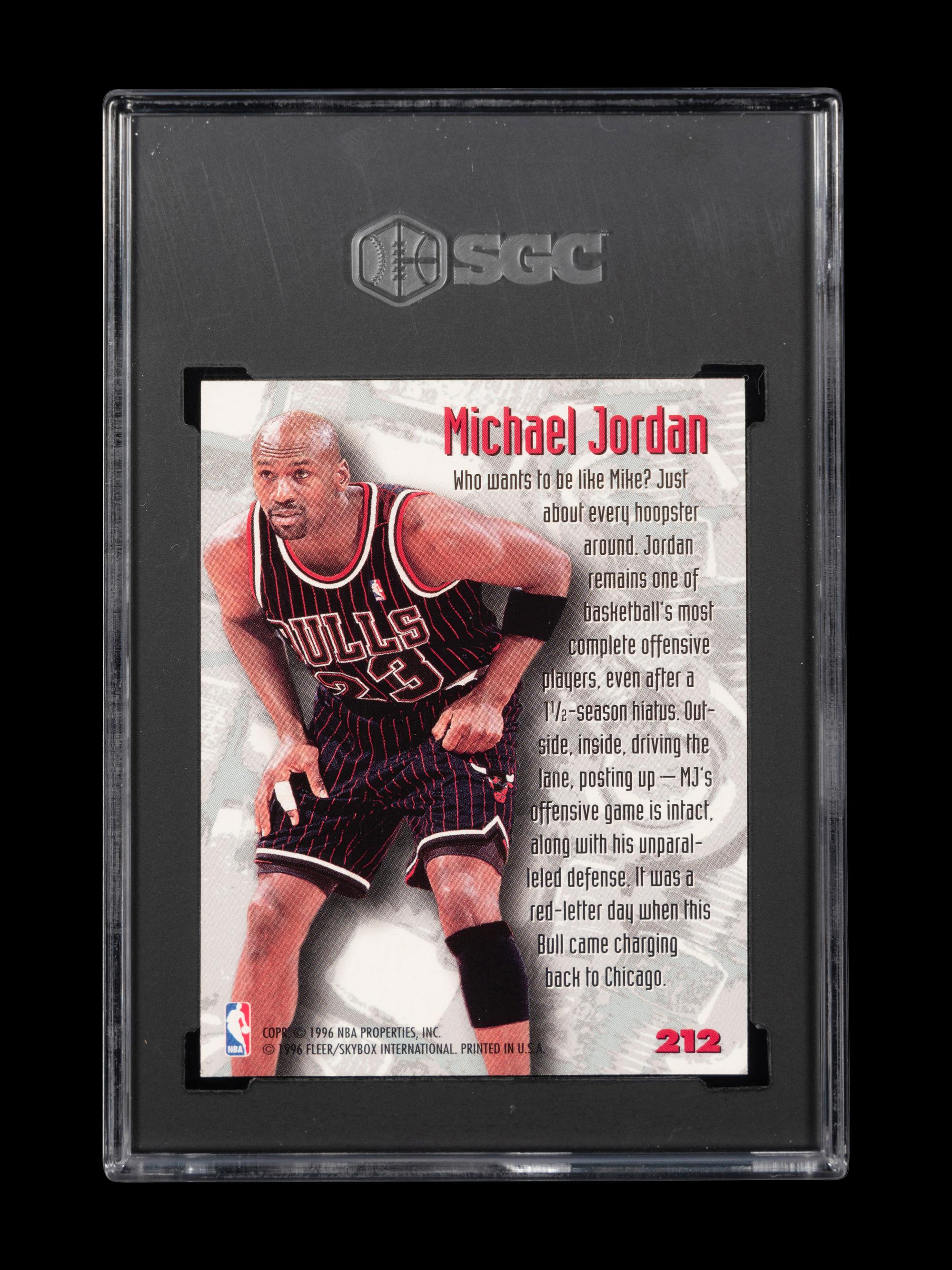 A 1995-96 Fleer Metal Nuts & Bolts Michael Jordan Basketball Card No. 212 (SGC 10 GEM MINT)