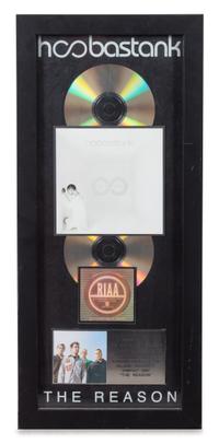A Hoobastank: The Reason RIAA Certified 2x Platinum Presentation Album 21 1/2 x 9 1/2 inches.