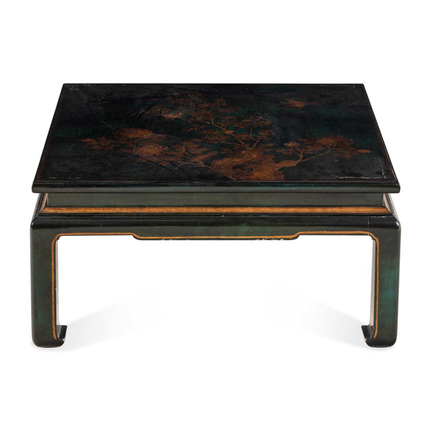 A Chinese Style Green Lacquer Low Table