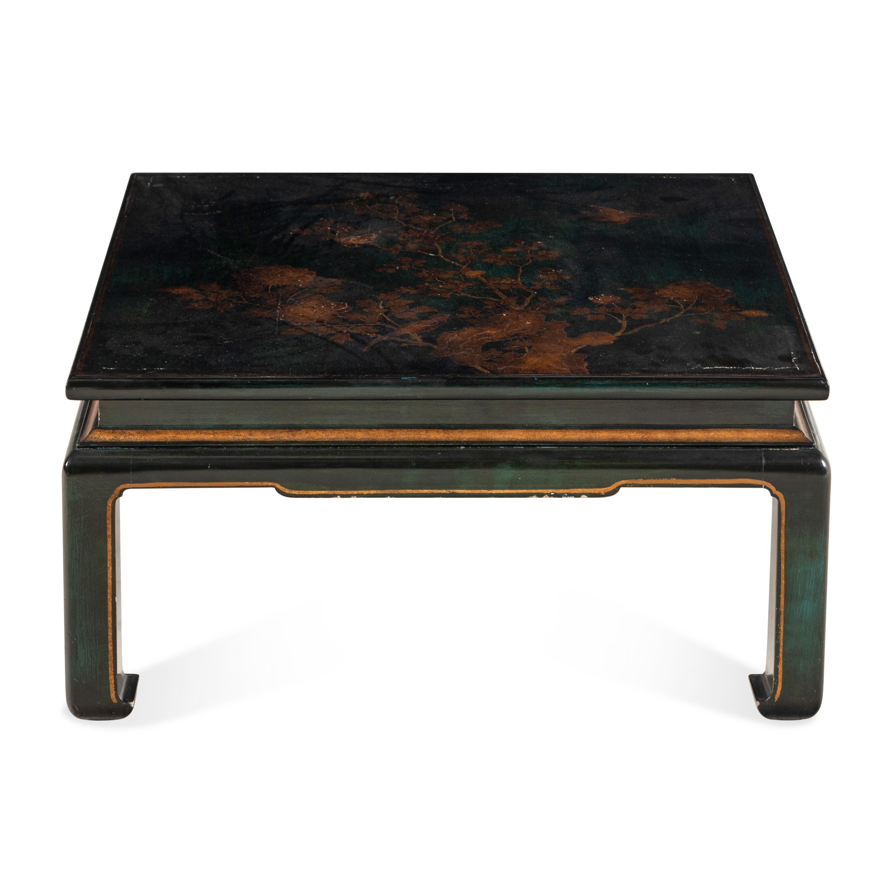 A Chinese Style Green Lacquer Low Table