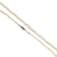 CULTURED PEARL STRAND WITH PLATINUM AND DIAMOND CLASP