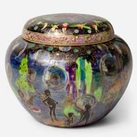 A Wedgwood Fairyland Lustre "Bubbles II" Malfrey Pot UK, 1920s