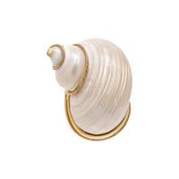 D.K. MALTIN, YELLOW GOLD AND SHELL BROOCH