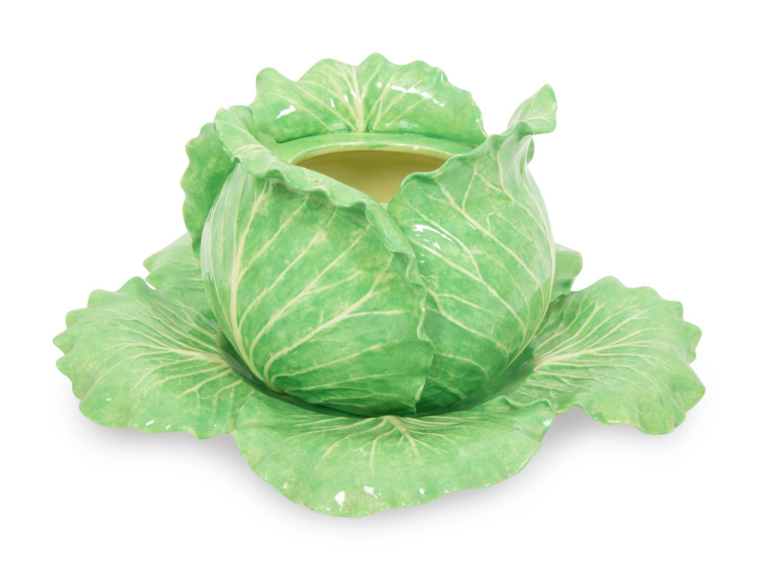 A Dodie Thayer Lettuce Ware Tureen and Underplate